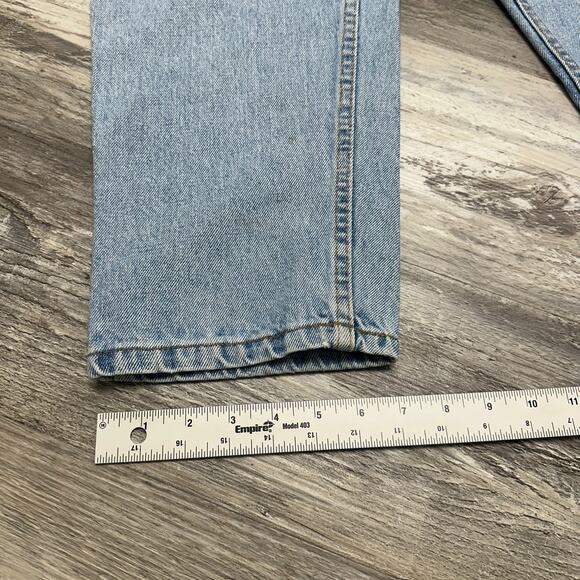 Vintage 90s Levis 550 Light Wash Blue Mens 38x32 Relaxed Taper Jeans Red Tab USA - Picture 12 of 12